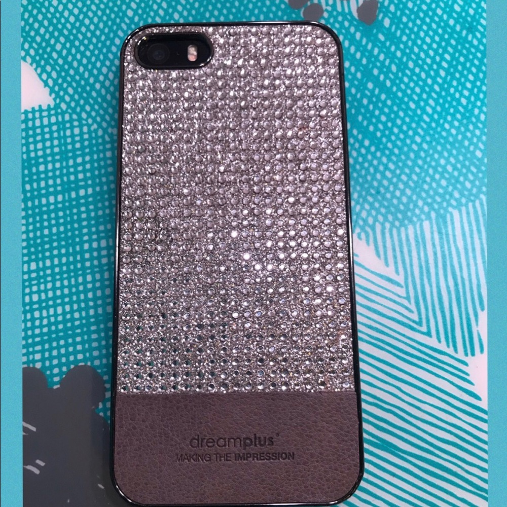 DREAMPLUS iPhone SE/5s Silver Crystal Leather Case